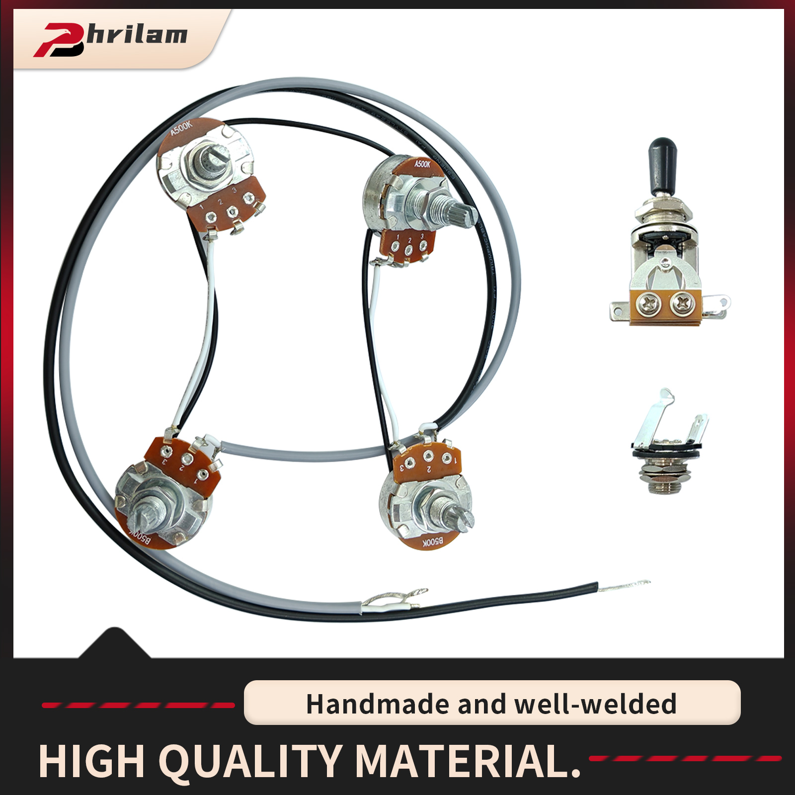 Diy Guitar Electronics - PHRILM Guitar Pre-Wired Harness Humbucking Pickup