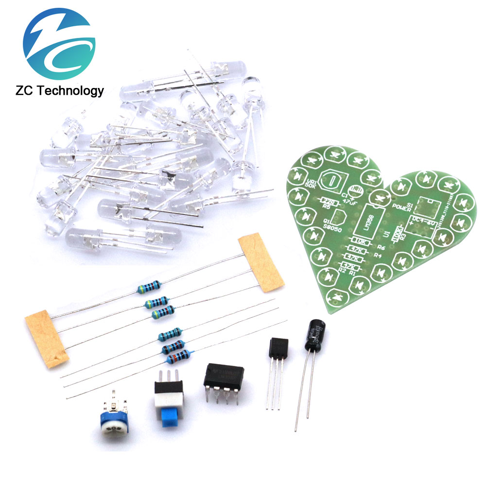 Diy Wearable Electronics - DIY Kit Heart Shape Breathing Lamp