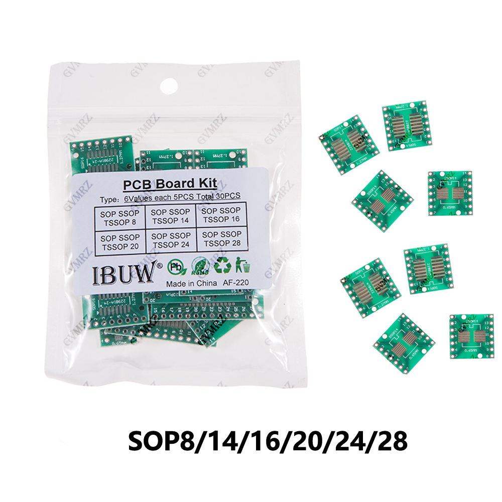 Diy Wearable Electronics - 30PCS 6Values SOP SSOP TSSOP PCB