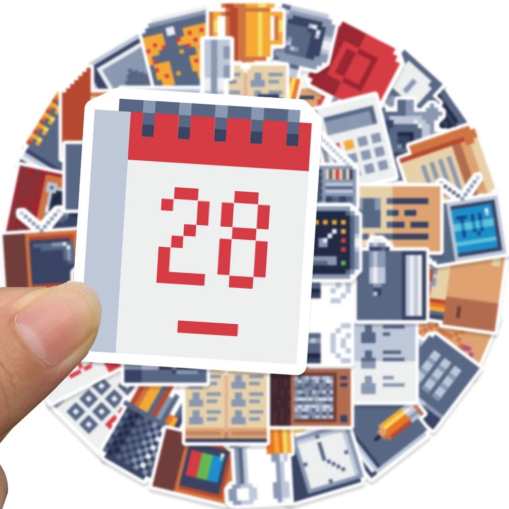 Diy Guitar Electronics - 10/30/50pcs Retro Pixel Electronic Objects Stickers