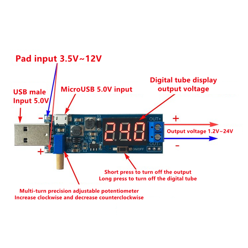 DC-DC 5V to 3.5V / 12V USB Ste - Dc Power Supply Variable ulasan dan harga