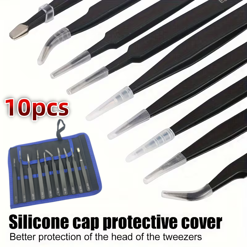 10Pcs ESD Anti‑Static Tweezers - Diy Wearable Electronics ulasan dan harga