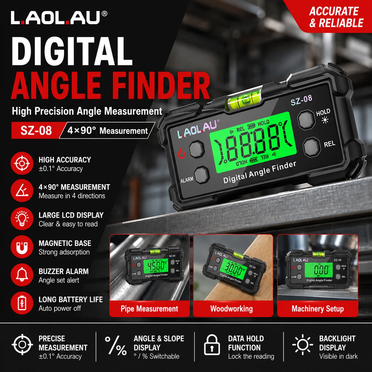 Digital Angle Gauge With Level - Diy Electronics Storage ulasan dan harga