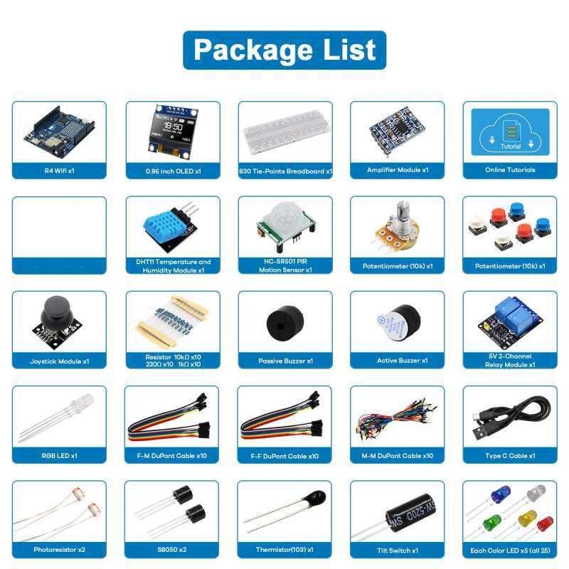 UNO R4 WiFi Compatible Develop - Diy Electronics Starter Kit ulasan dan harga